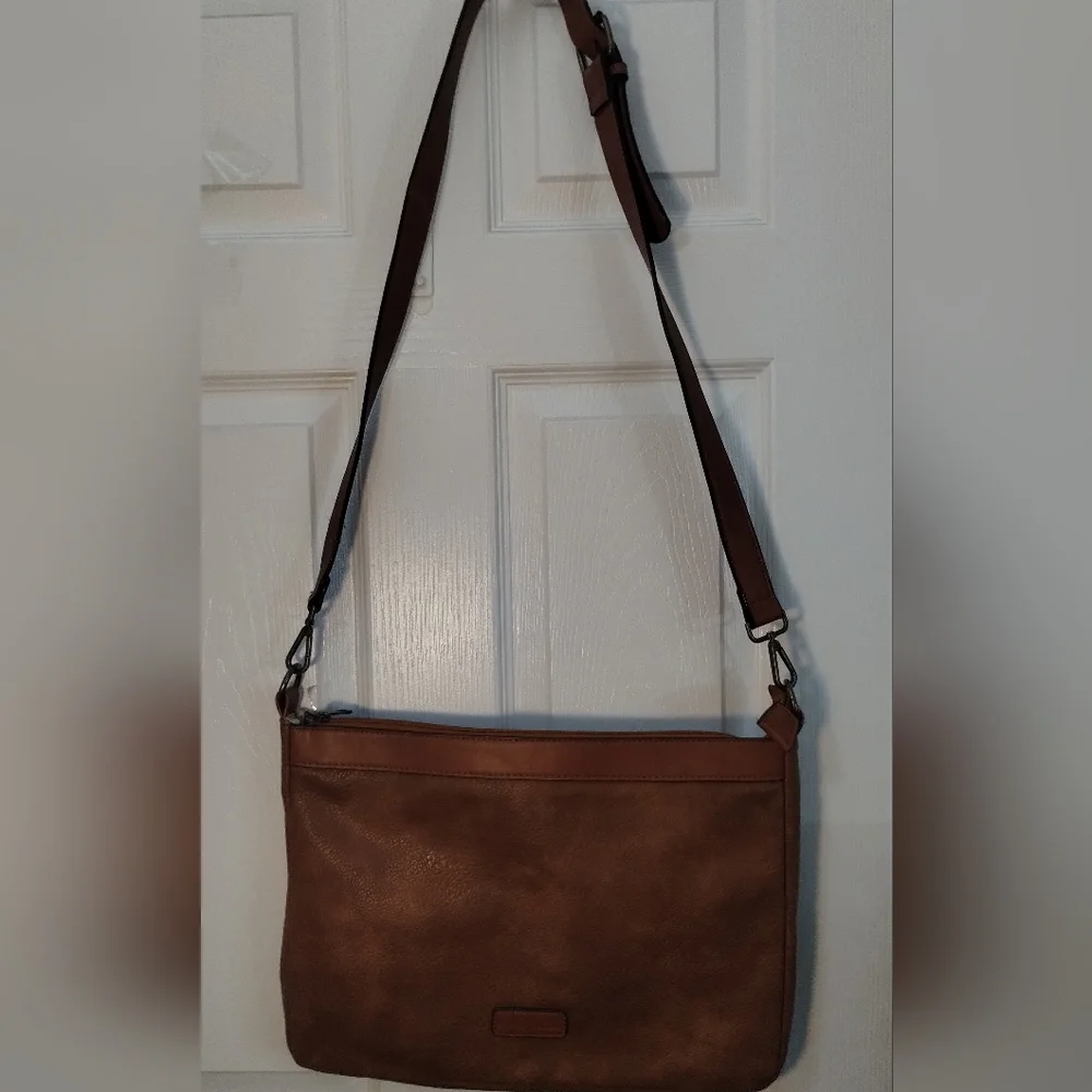 Simply Noelle Brown Faux Leather Laptop Bag